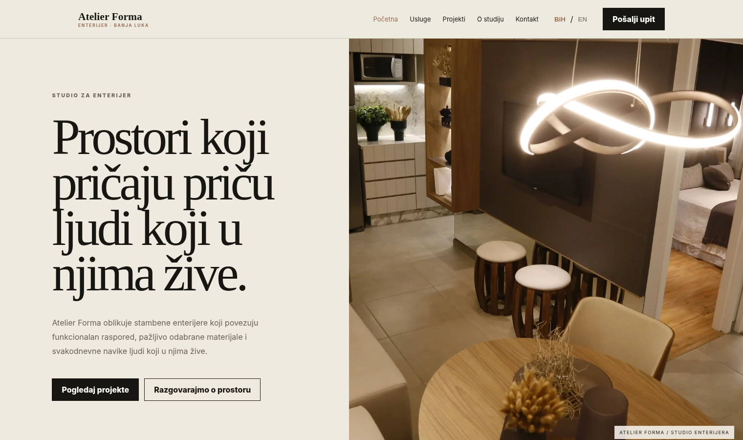 Atelier Forma biznis web sajt