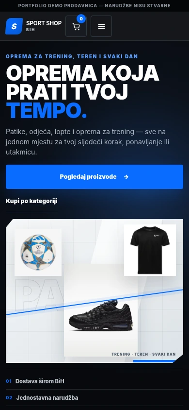 Sport Shop e-commerce sajt